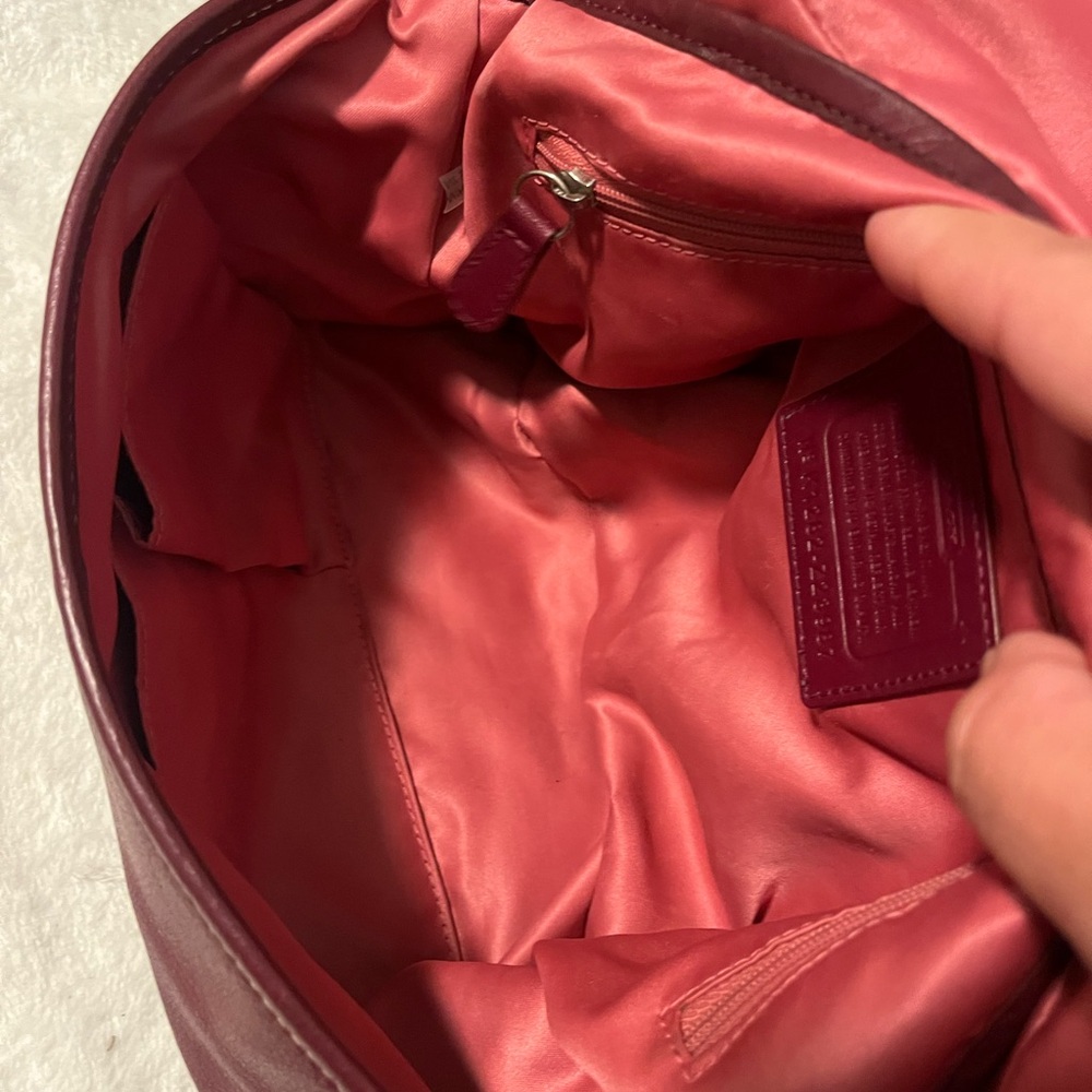 Coach Maroon Leather Shoulder Bag - Picture 12 of 12
